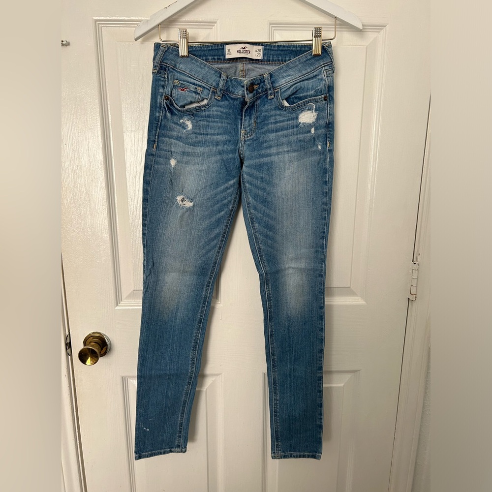 Hollister Medium Wash Ripped Skinny Jeans